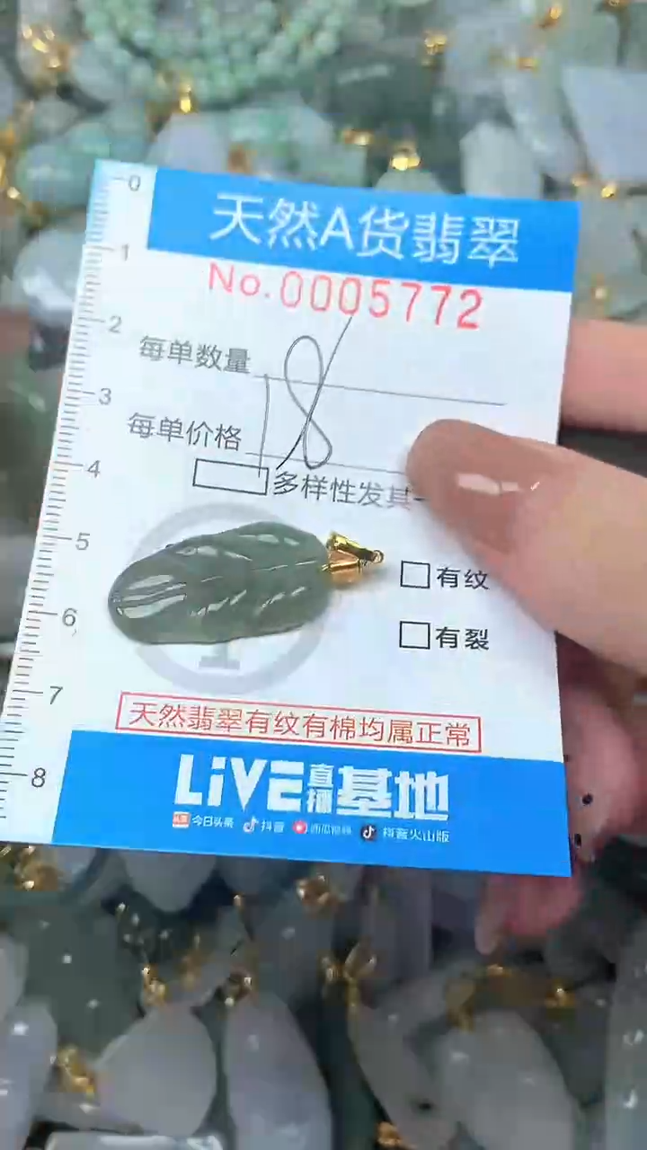 颈饰未镶嵌翡翠净货挂件-5772