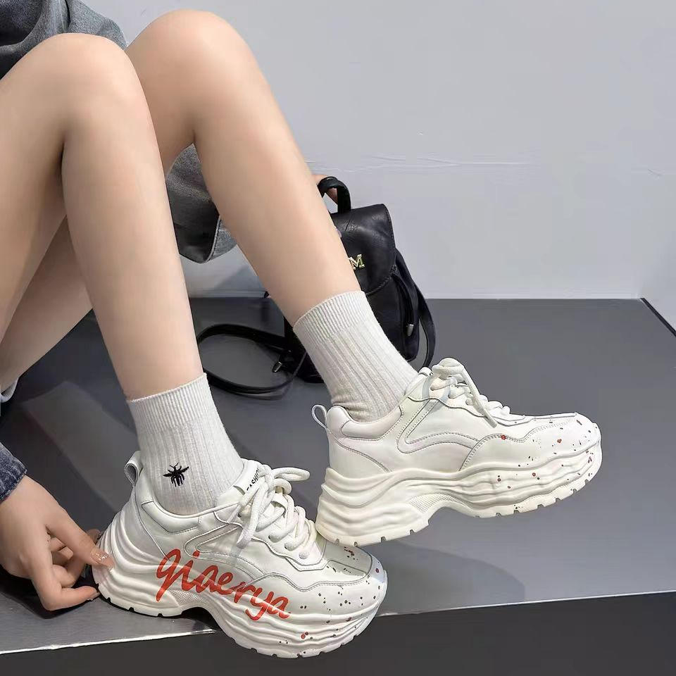 528-87秋24新款印花老爹鞋女百搭厚底休闲运动鞋女鞋