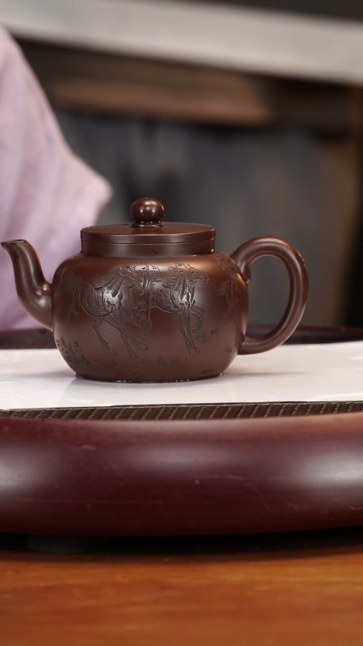 茶壶紫砂92XXY平盖莲子 革紫泥280cc