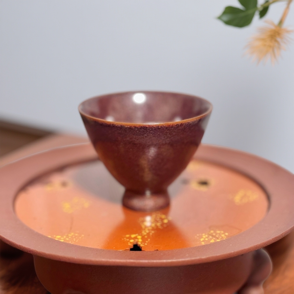 陶泥斗笠茶杯原矿主人杯窑变 
