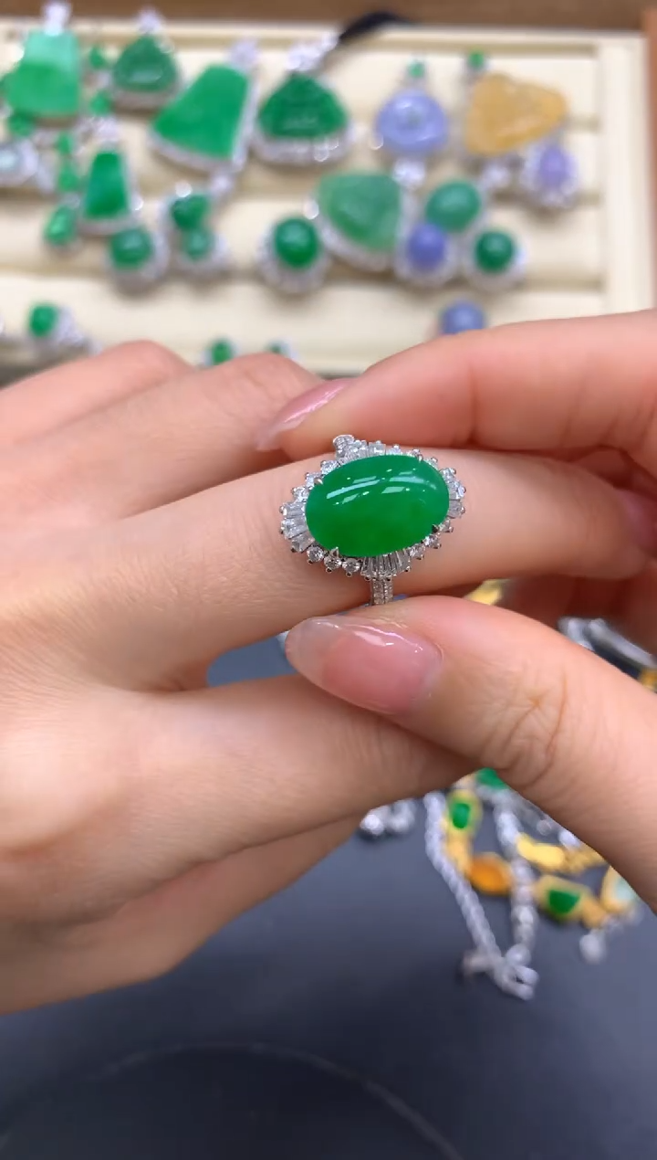 【闪购商品】翡翠戒指18K金镶嵌624-中国好珍宝