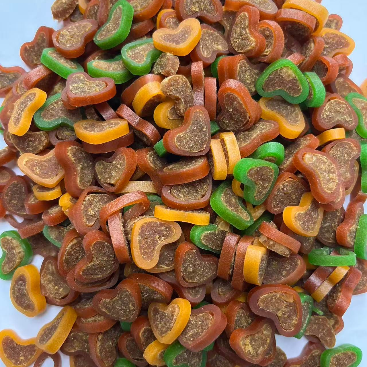 L鸡肉鸭肉牛肉心形小切片 狗零食