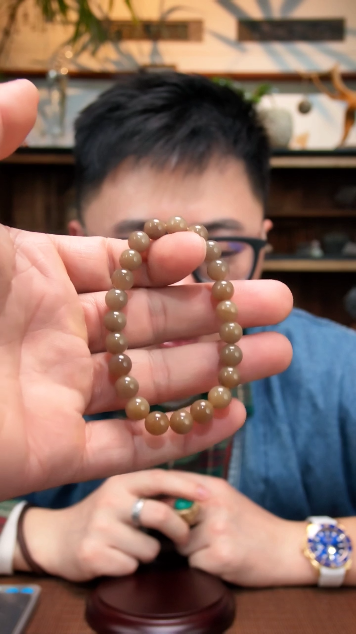 未镶嵌手串和田玉糖料圆珠手串SY8*