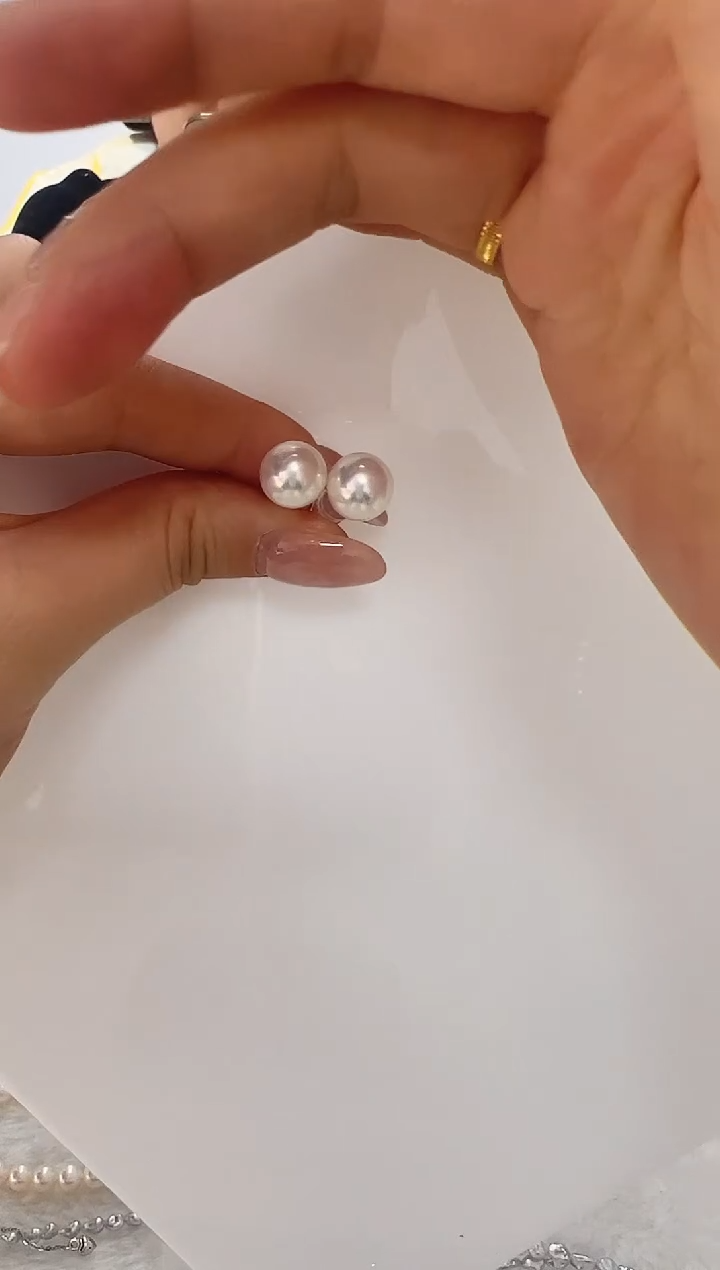 【闪购商品】淡水珍珠DA18K金镶嵌b487 珍珠耳饰 10