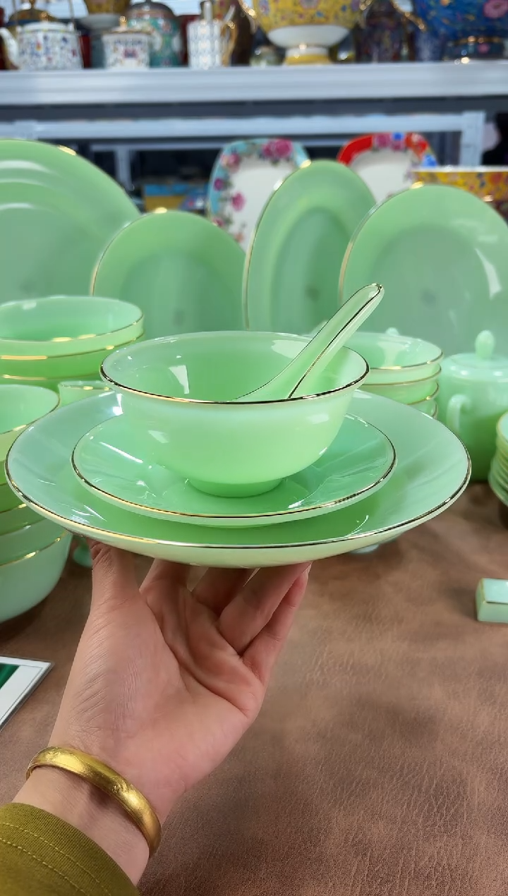 玉瓷四件套10套餐具