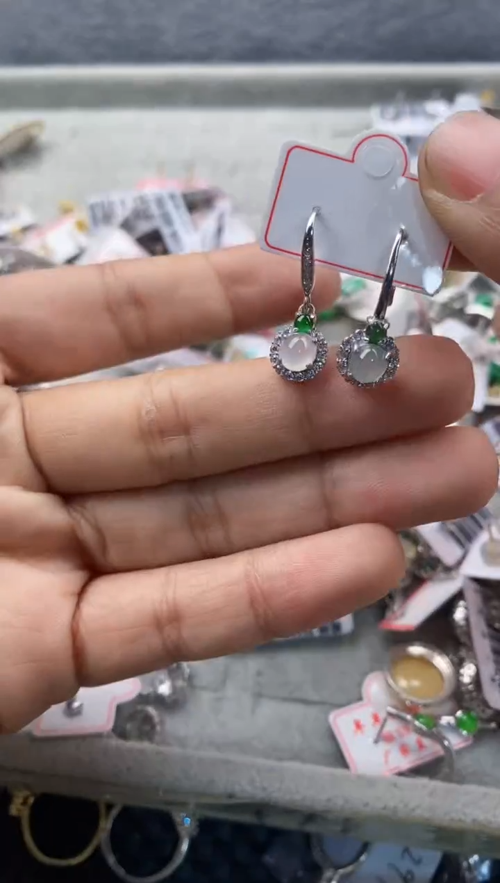 银S925镶嵌戒指翡翠10-10-10       4