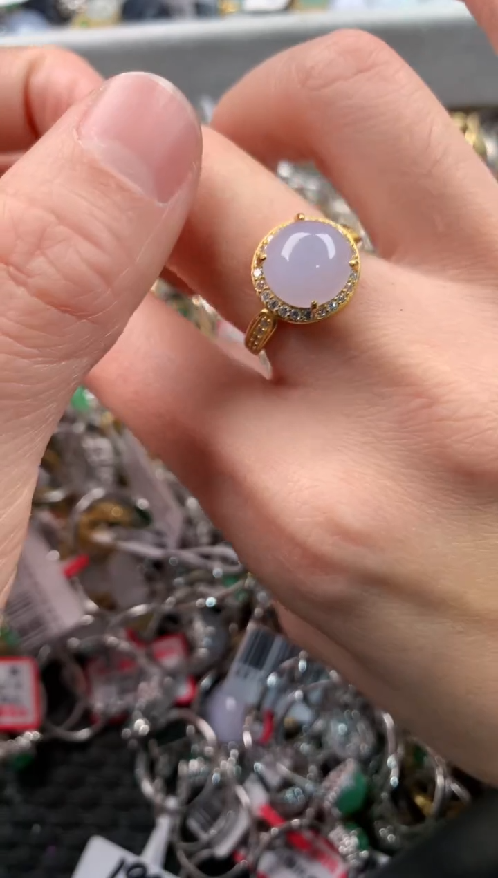 银S925镶嵌戒指翡翠888      3