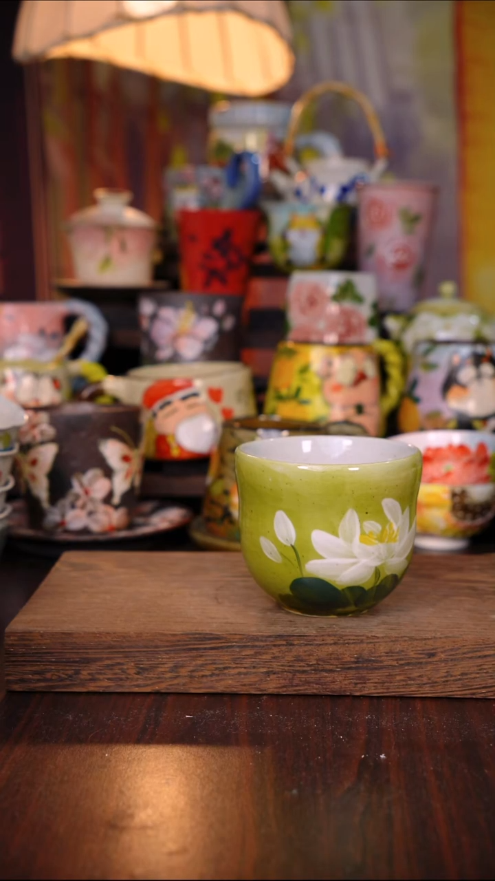 杯子陶泥垚手作 景德镇手工手绘陶瓷器物