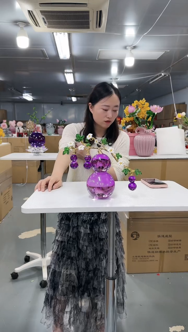藤金沃水晶琉璃摆设    葫芦