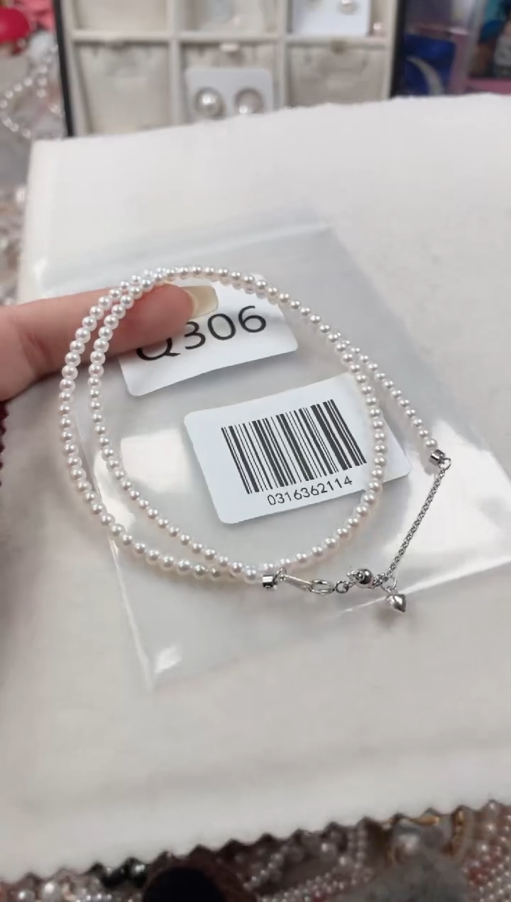 银S925镶嵌项链淡水珍珠Q306