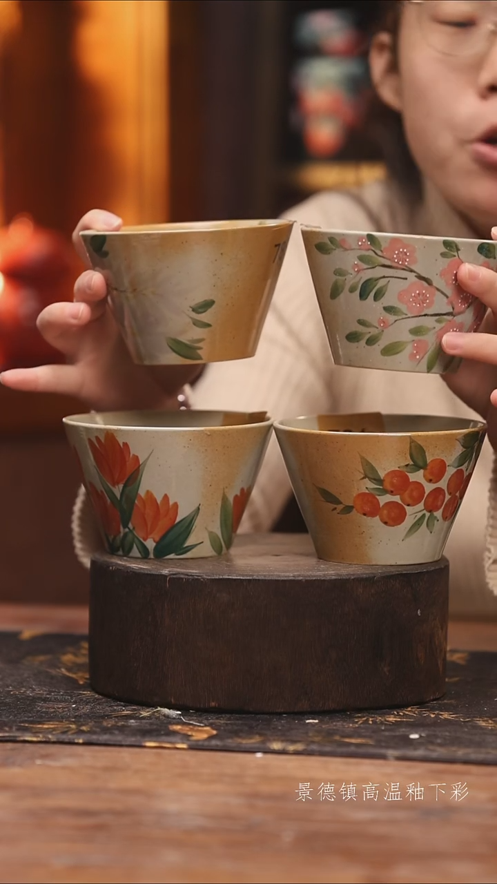 陶瓷景德镇高温釉下手绘陶瓷