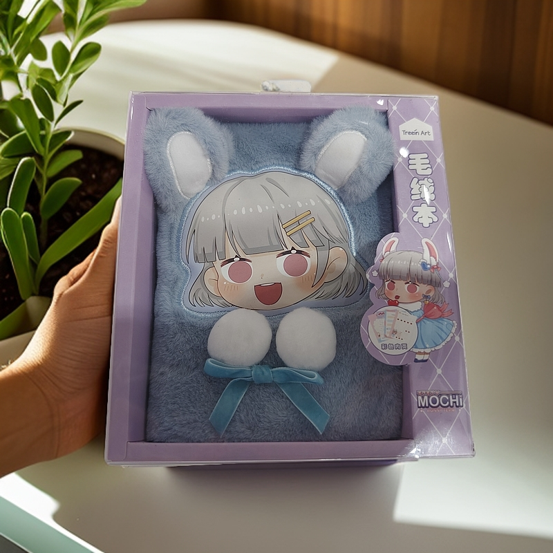 可爱少女心毛绒手账本高颜值日记本彩页笔记本