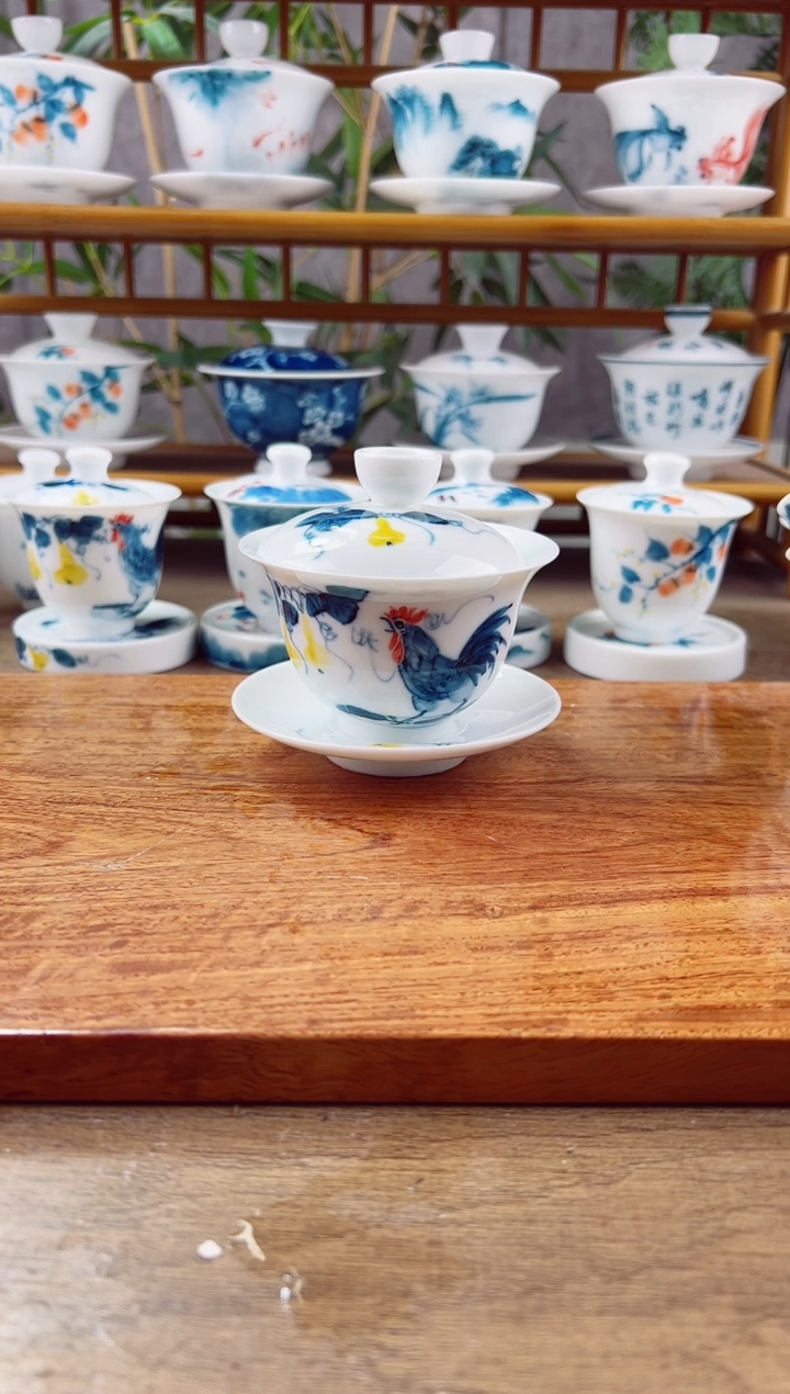 【闪购商品】微瑕公鸡150ml三才盖碗