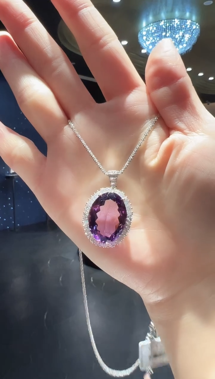 【闪购商品】紫晶吊坠(赠链)银S925镶嵌26】