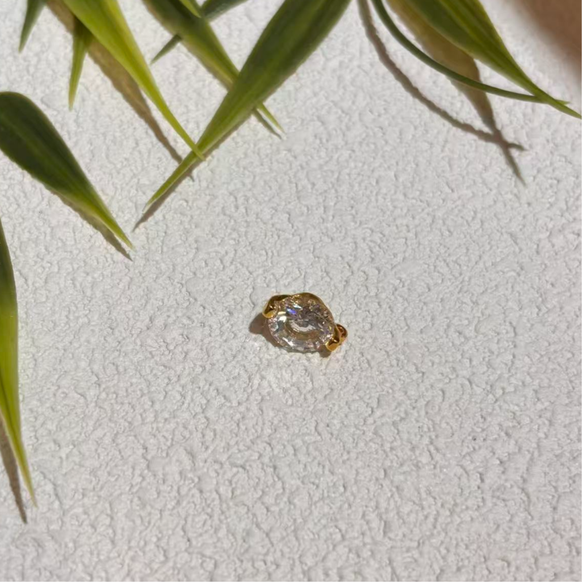 莫桑石【小民】莫桑石镶嵌精美人鱼之泪-HJ197