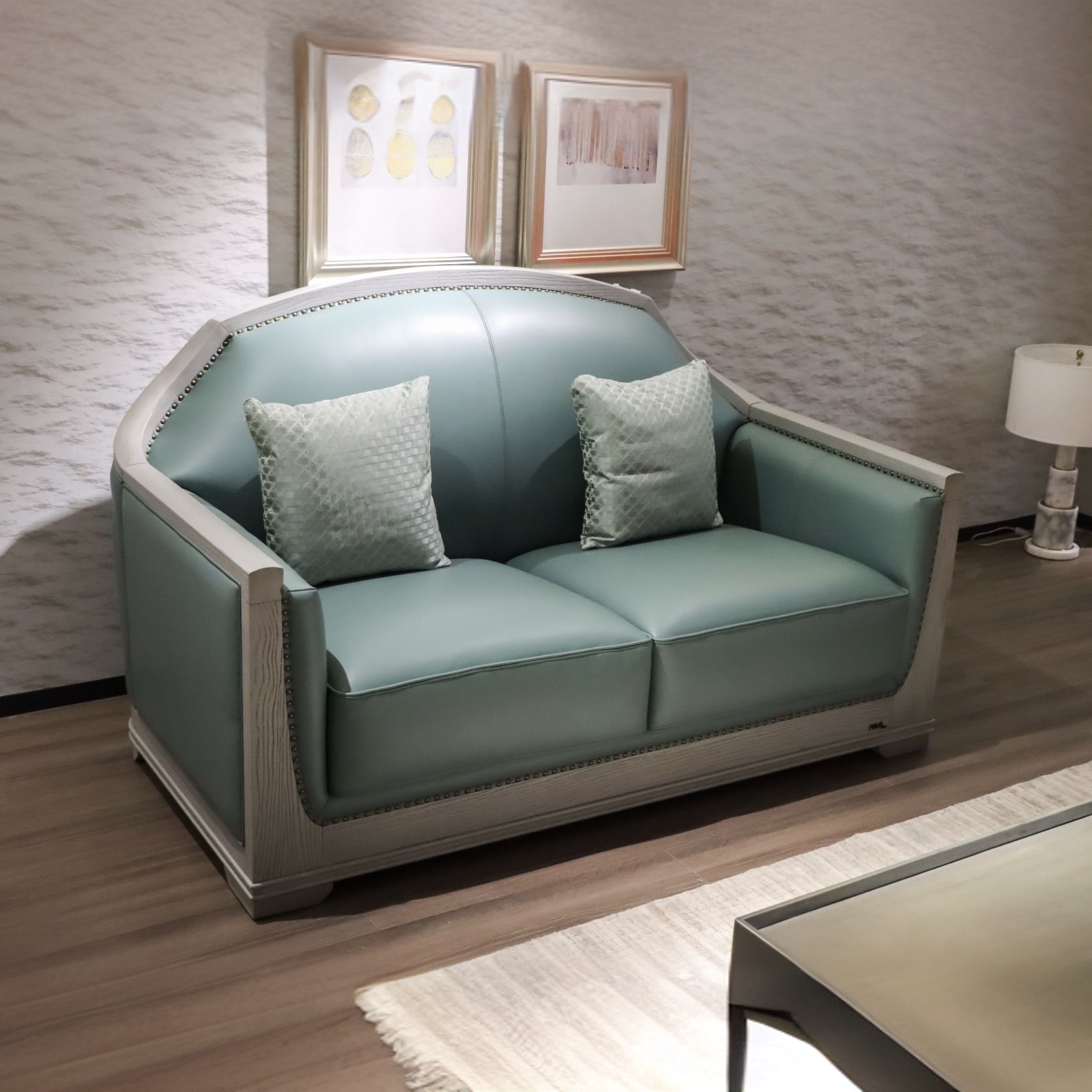 polocyte/保罗赛特真皮实木休闲沙发美式轻奢客厅