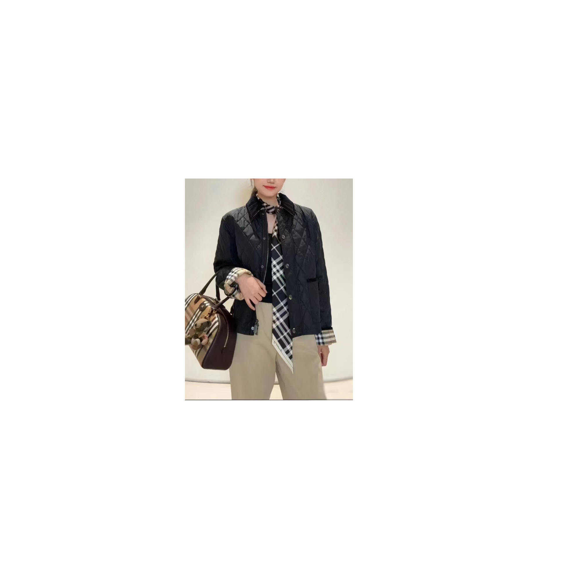 （斜格纹/最短款棉服）2025新款休闲菱形菱格棉衣棉袄短款棉服