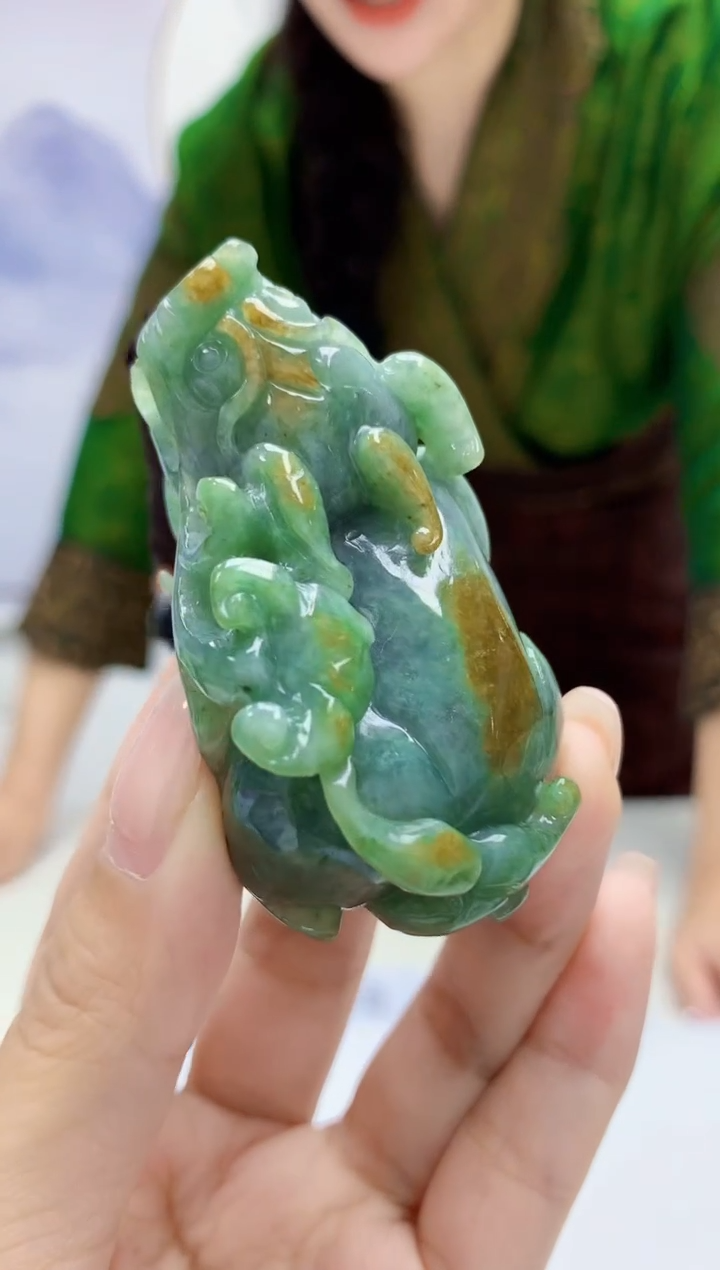 【闪购商品】定制翡翠未镶嵌4829-kk-毛货挂件63