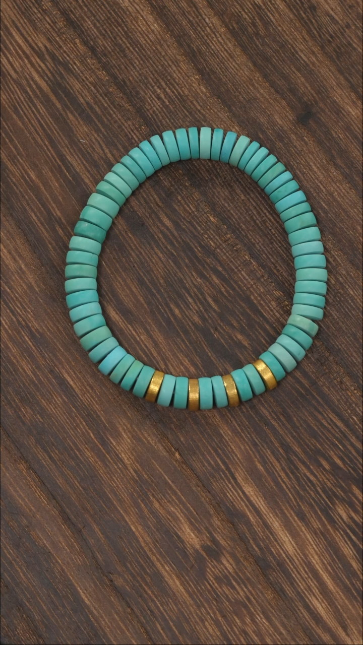 【闪购商品】绿松石手链18K金镶嵌1