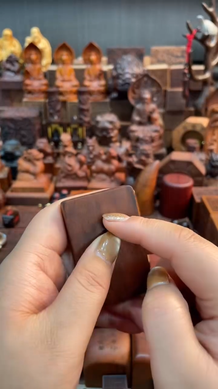 木枣木461红砂刻六字真言+九字真言  