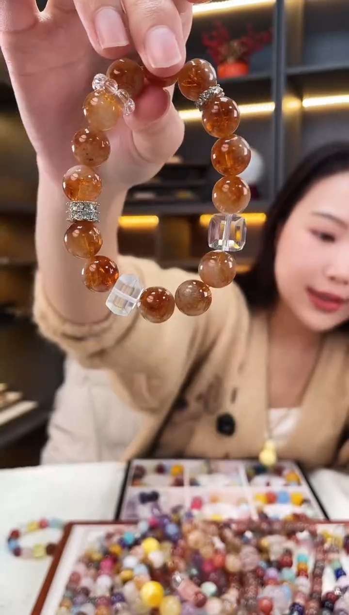 未镶嵌手链水晶黄塔手串