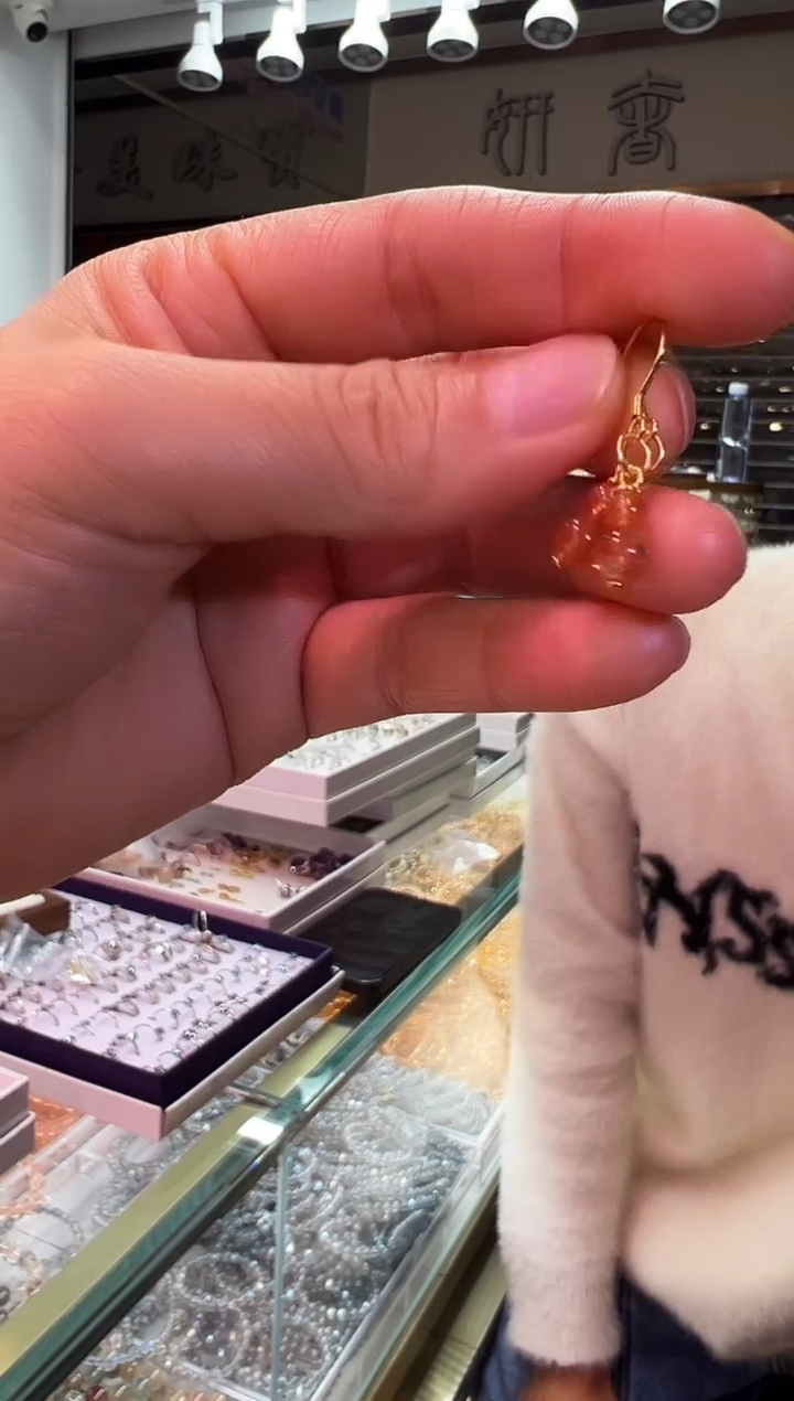 银S925镶嵌耳钉日光石1207m037多样性发其一