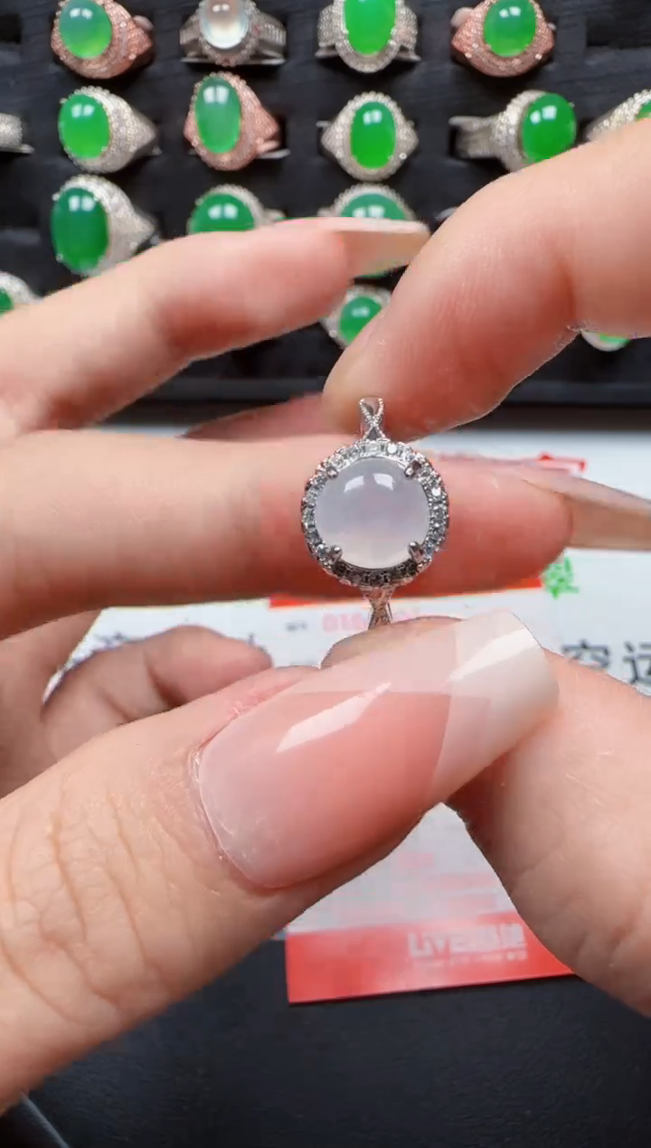 【闪购商品】翡翠戒指银S925镶嵌3402