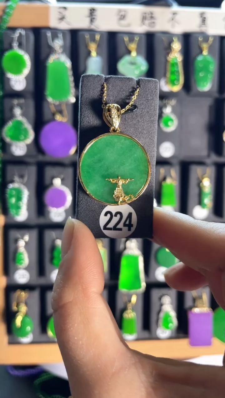 【闪购商品】翡翠耳饰银S925镶嵌老224