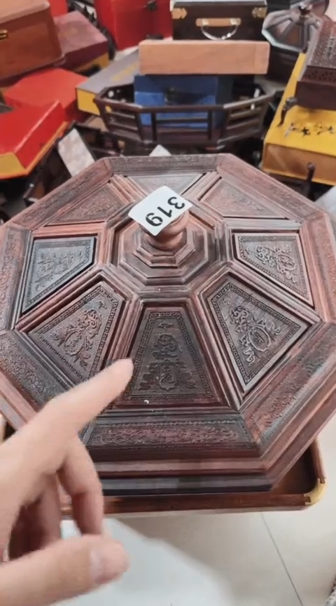 【闪购商品】香榧木XT   八角干果盒     319