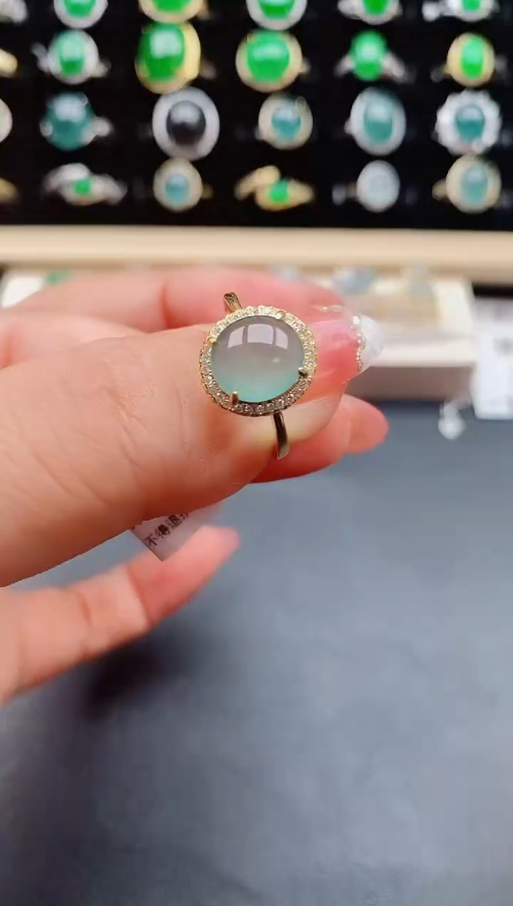 【闪购商品】翡翠戒指银S925镶嵌508080