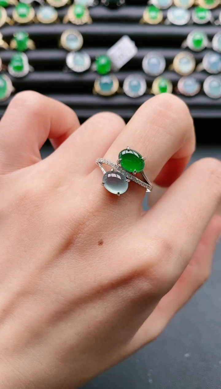 【闪购商品】翡翠戒指银S925镶嵌111111111