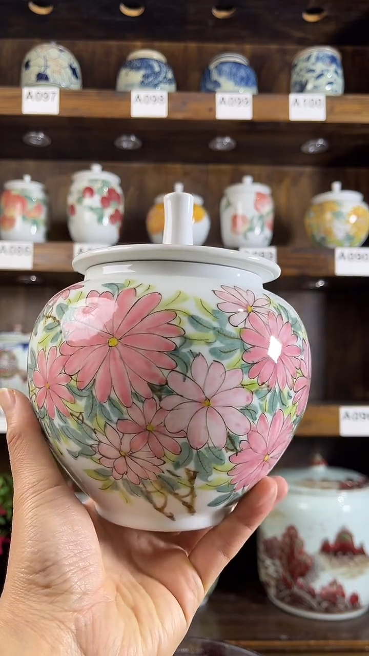 【闪购商品】纯手工手绘工笔小雏菊储物罐