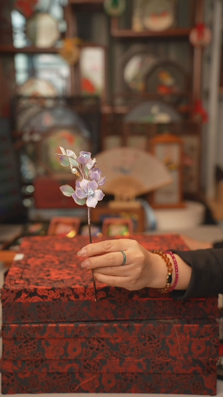 扇子非遗小发夹非遗