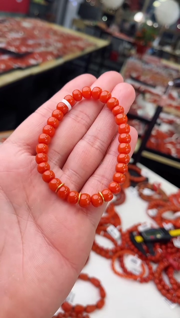 【闪购商品】南红玛瑙保山老型diy手串18K金镶嵌一个/条