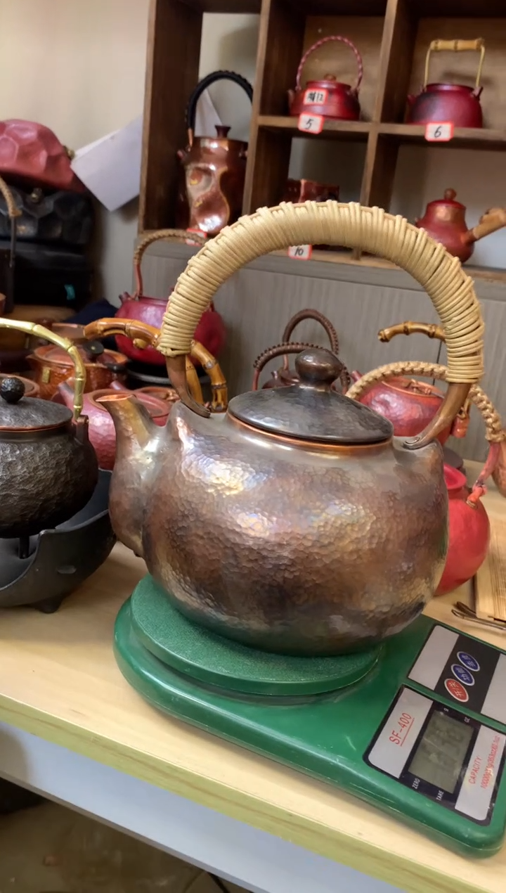 紫铜加厚口耳一张打老铜壶