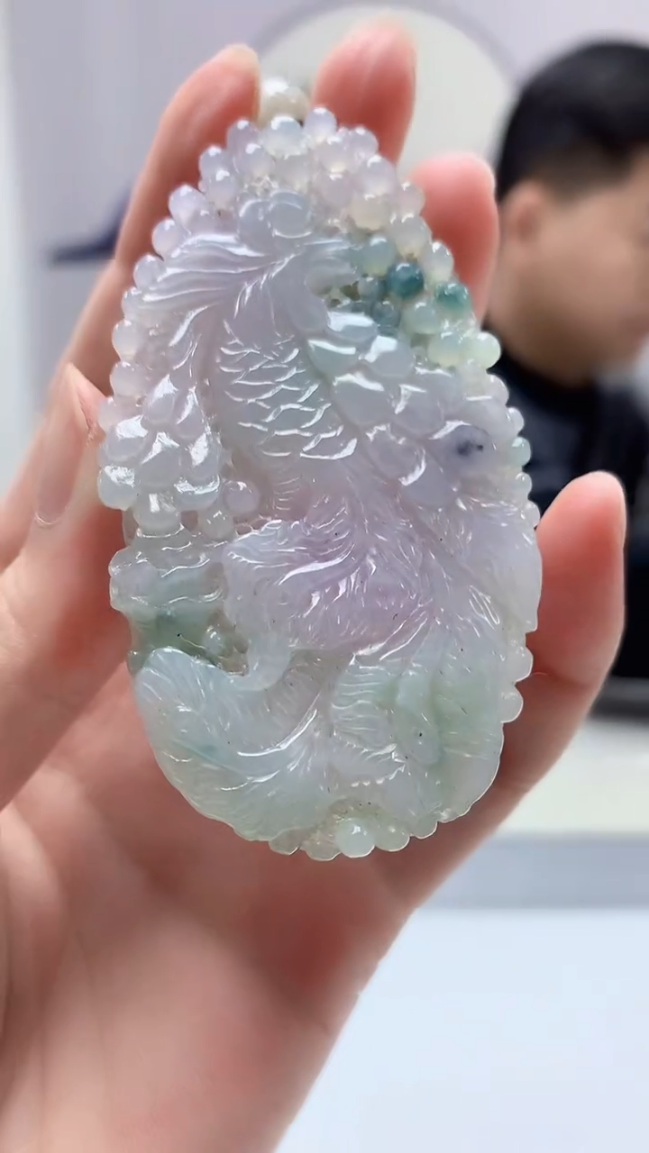【闪购商品】定制翡翠未镶嵌4917zm-毛货挂件凤凰134
