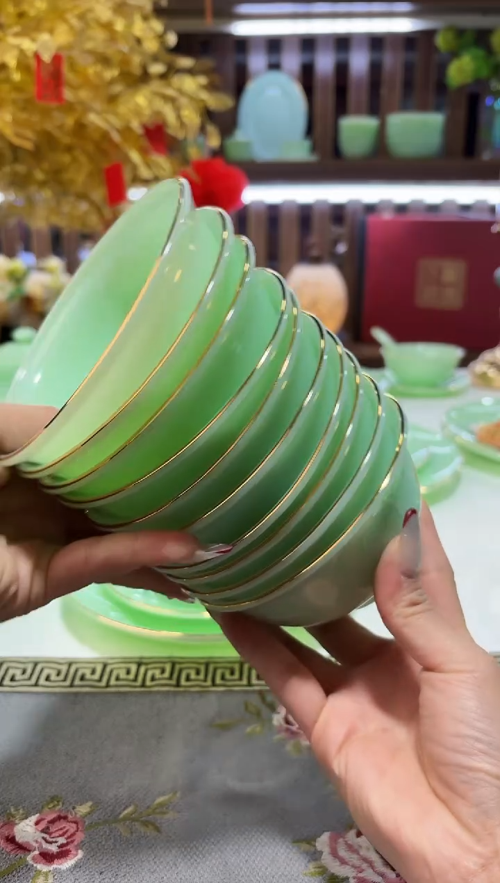 玉瓷4.5英寸饭碗10个