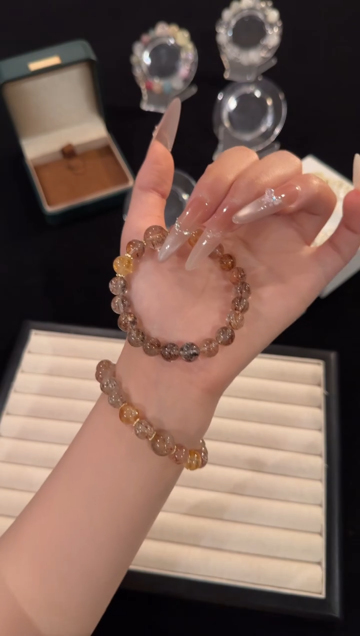 水晶手链合金黑金超x1326