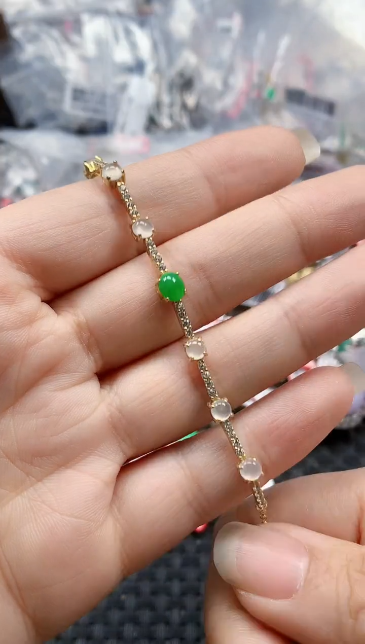 银S925镶嵌戒指翡翠天然A货缅甸翡翠