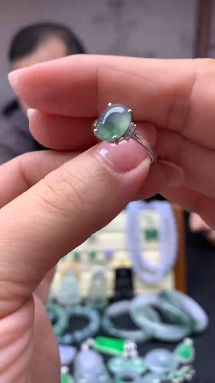 【闪购商品】翡翠戒指18K金镶嵌32-天然翡翠