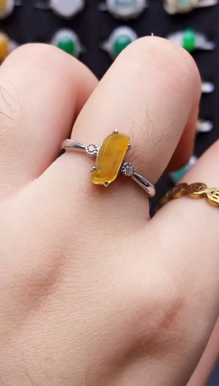 银S925镶嵌戒指翡翠9008