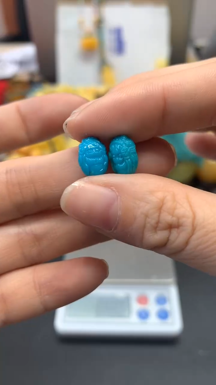 【闪购商品】绿松石珠宝奇石未镶嵌92）一对