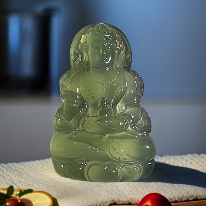 蛇纹石玉发一个吊坠