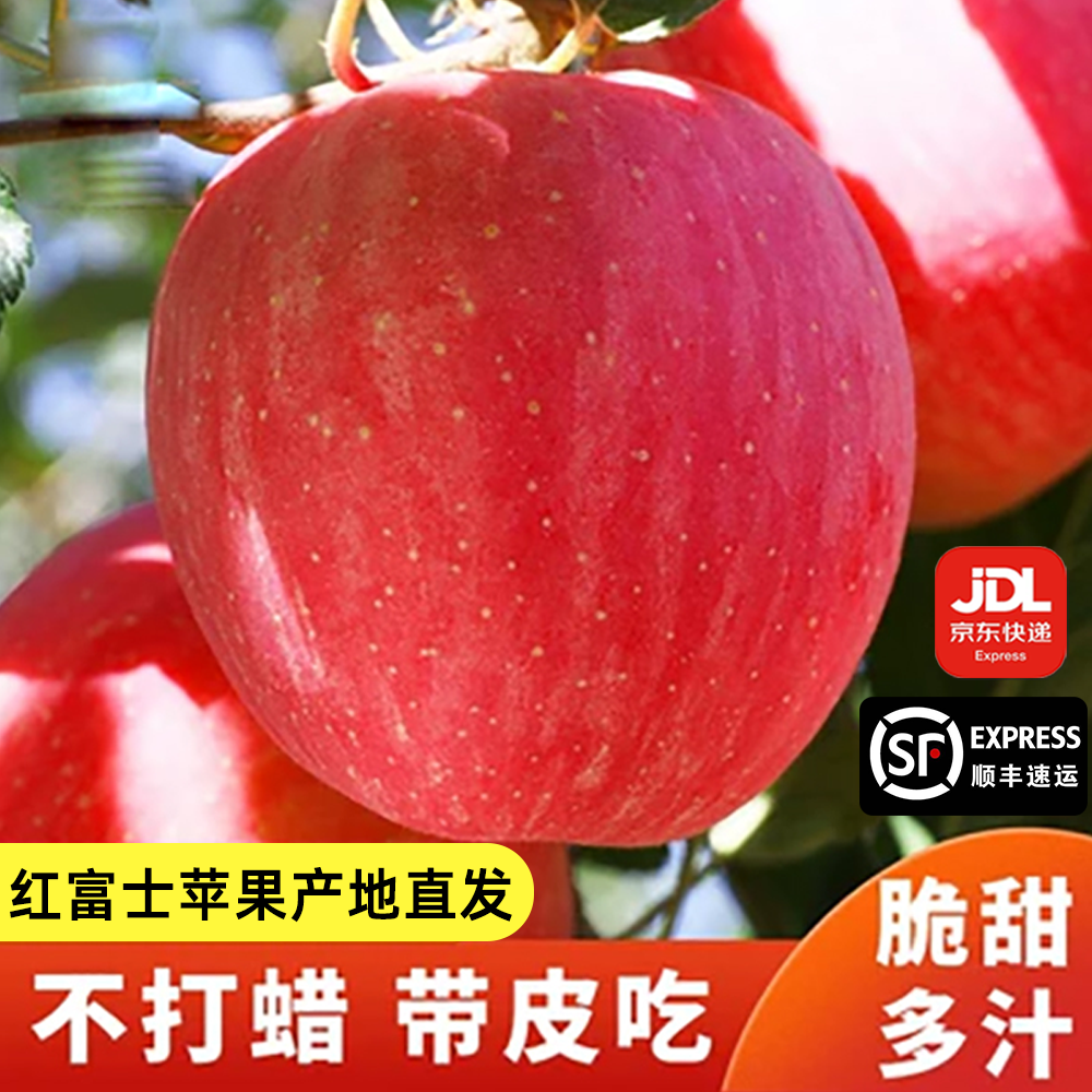 【顺丰京东送货上门】红富士甜苹果冰糖心丑苹果带箱发货4.8斤9斤 图片 1