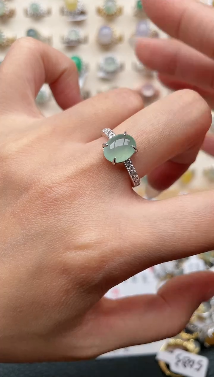 【闪购商品】翡翠戒指银S925镶嵌1111