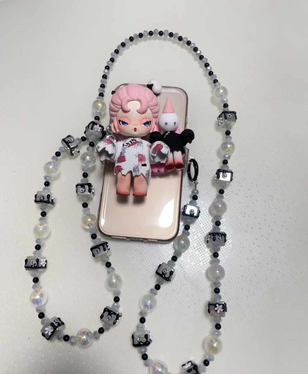 【奶油胶手机背夹】正版奶油胶长链手机背夹创意礼品高颜值粉色可爱