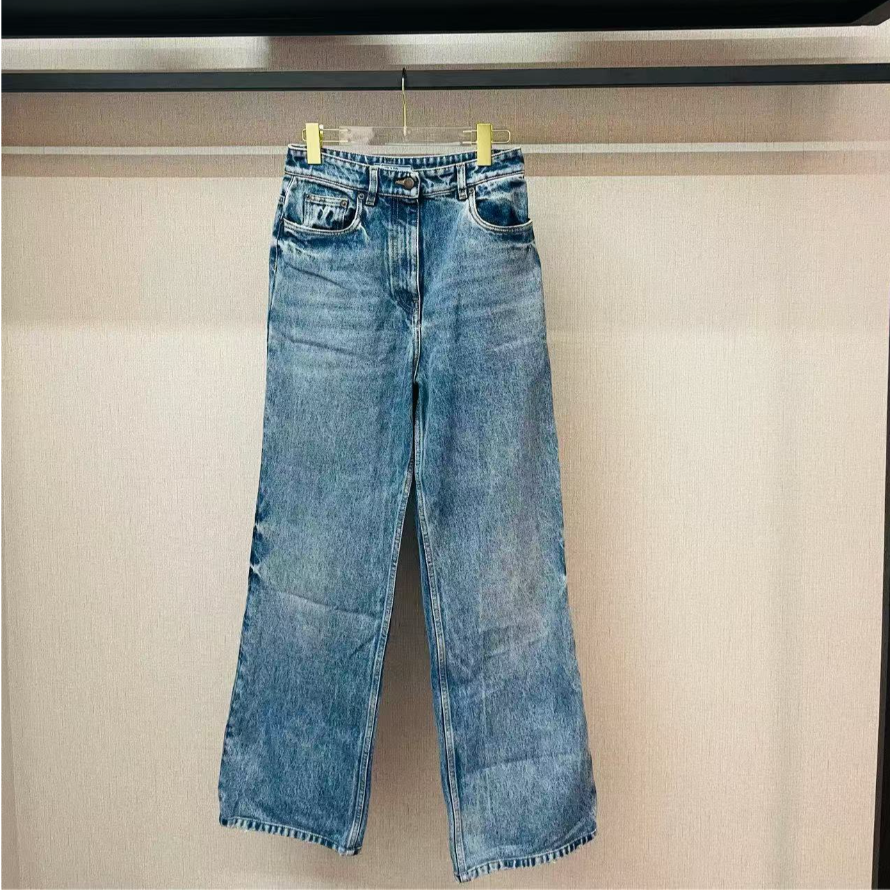 95新 Prada/普拉达 蓝色牛仔直筒裤/28码/编号9290