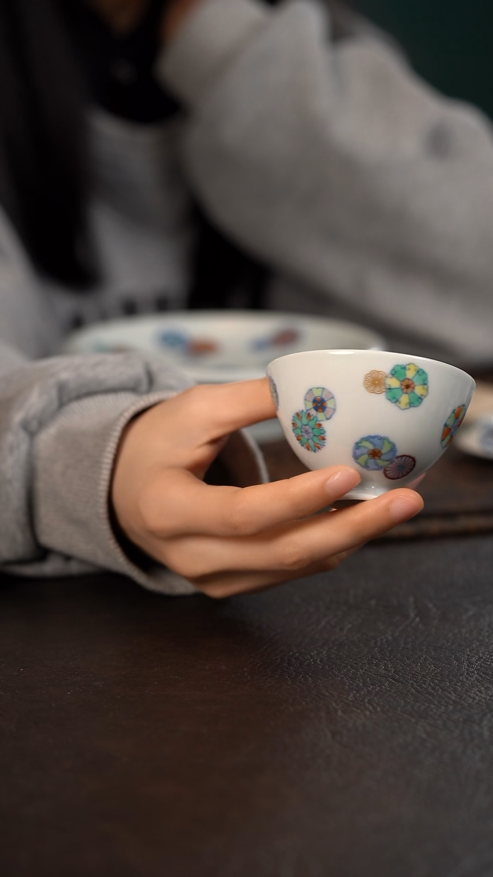 【闪购商品】杯云霞珍藏斗彩皮球花鸡心杯