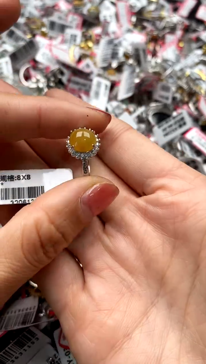 【闪购商品】翡翠戒指银S925镶嵌44444444    3