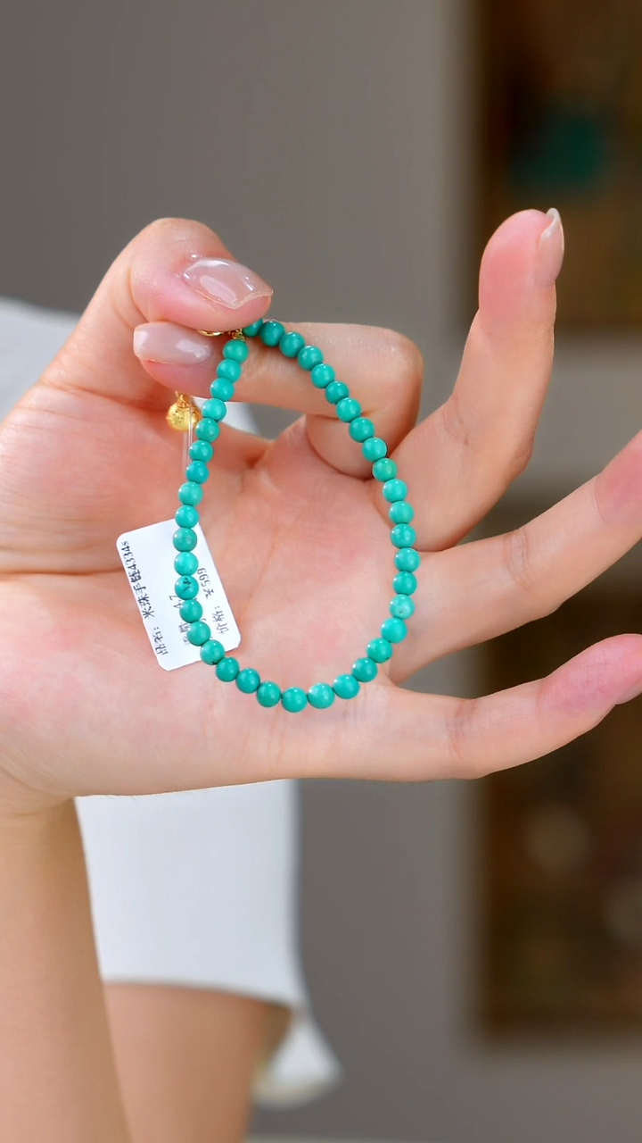 银S925镀金镶嵌绿松石手链多样性发货